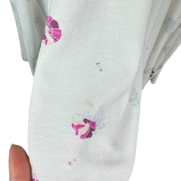 We the Free People NWT Winter Sun White Floral Pullover Long Sleeve Mini Dress - Picture 6 of 10